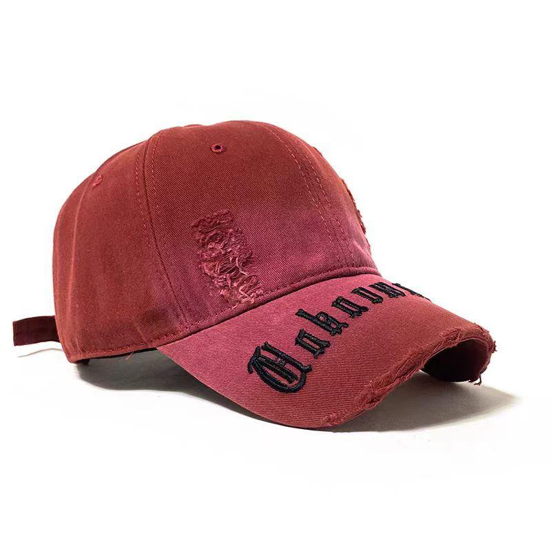 

Hong Kong wind washing old gradual change color baseball hat female spring summer Korean version versatile street cap trendy male couple Adjustable червоний