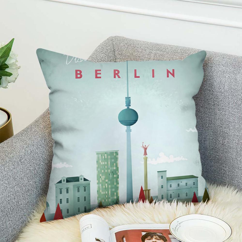 H-Henry Art Pillow Case For Car Sofa Decorative Home Double-sided Print Plush Square Throw Pillow Cushion Cover
