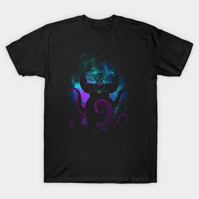 Men Black Print T-shirt Sea Witch Art No-Cut Transfer Paper Print Cotton Tshirt