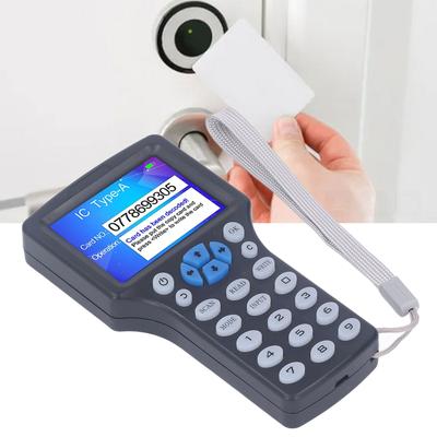 NFC RFID Card Reader Full Color Screen 2 Power Supply Modes Black HD 2.8inch ABS NFC Card Duplicator Copier for Laboratories