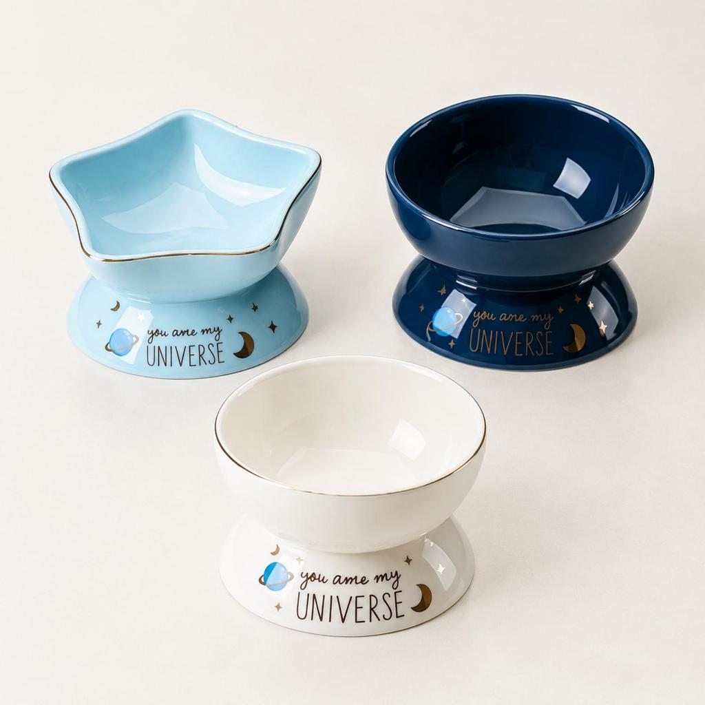 3 Pieces Pedestal Pet Feeding Bowl Elevated for Cats, Small to Medium Dogs