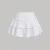 European Y2K Low-Waist Pleated Sports Skirt with Lace-up Design