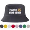 Funny Beer Bucket Hat PAS PRIS VIENS BOIRE Summer Party FisherUnisex Cap Unisex Women Funny Drinking Panama Hat Beach Sun Protection