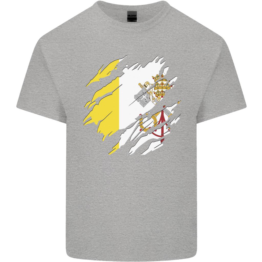Zerrissener Vatikan-Flaggentag Unisex Leichtes Baumwoll-T-Shirt
