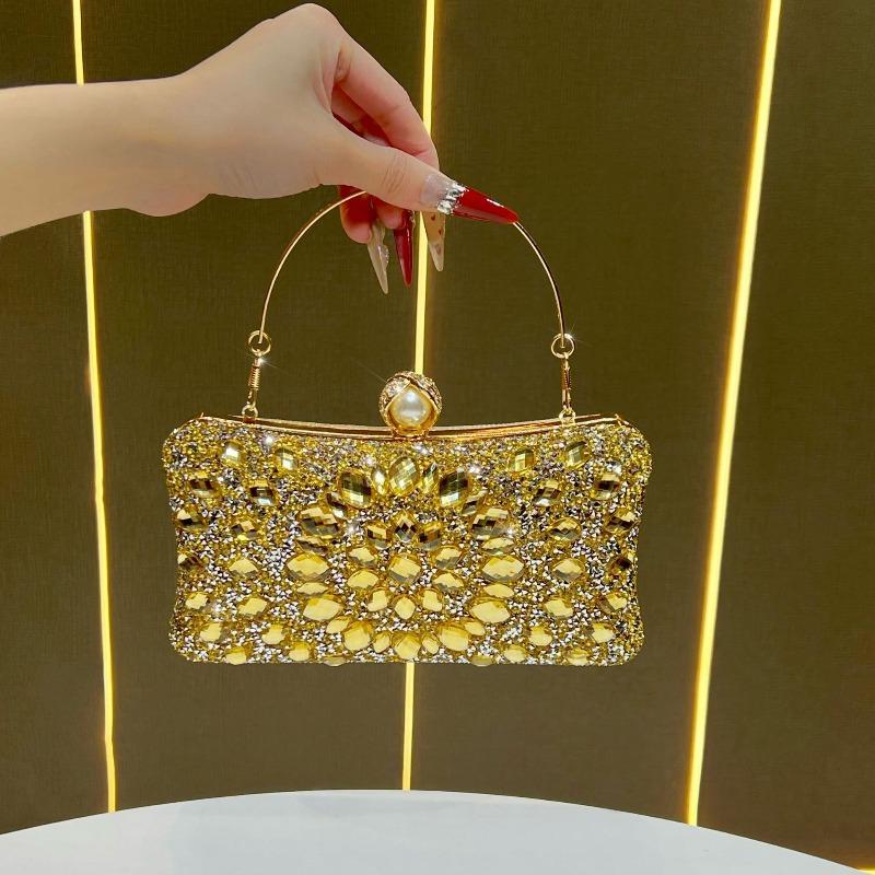 Diamond-studded Evening Bag for Ladies, Fashionable Handbag, Light Luxury Crossbody Bag, Glittering Diamond Clutch Bag