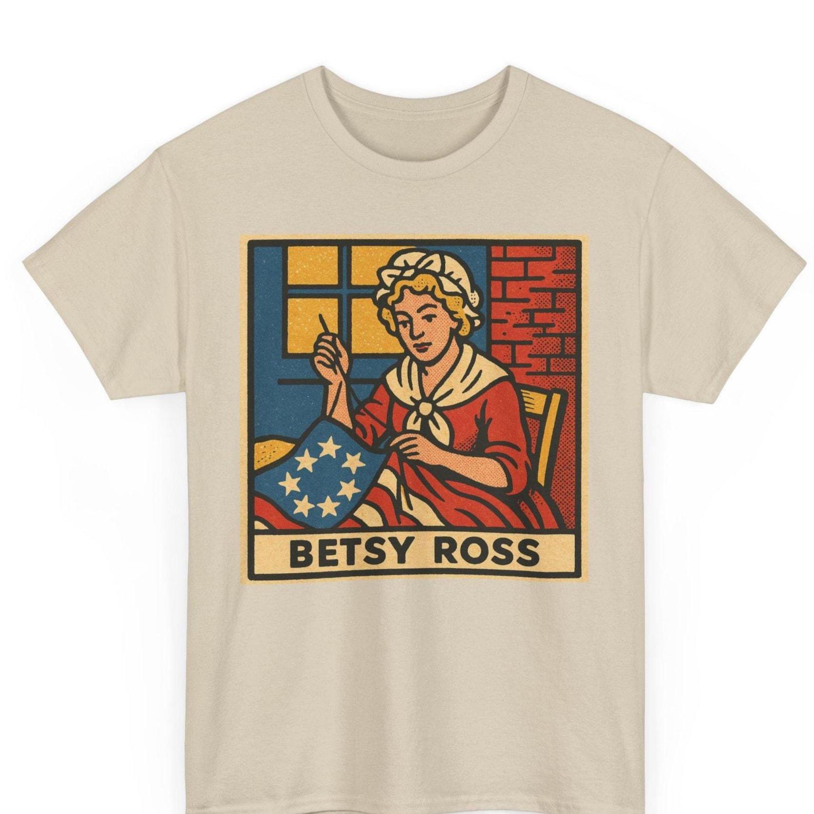 Betsy Ross Comic T-Shirt: Retro Americana Graphic Tee XL