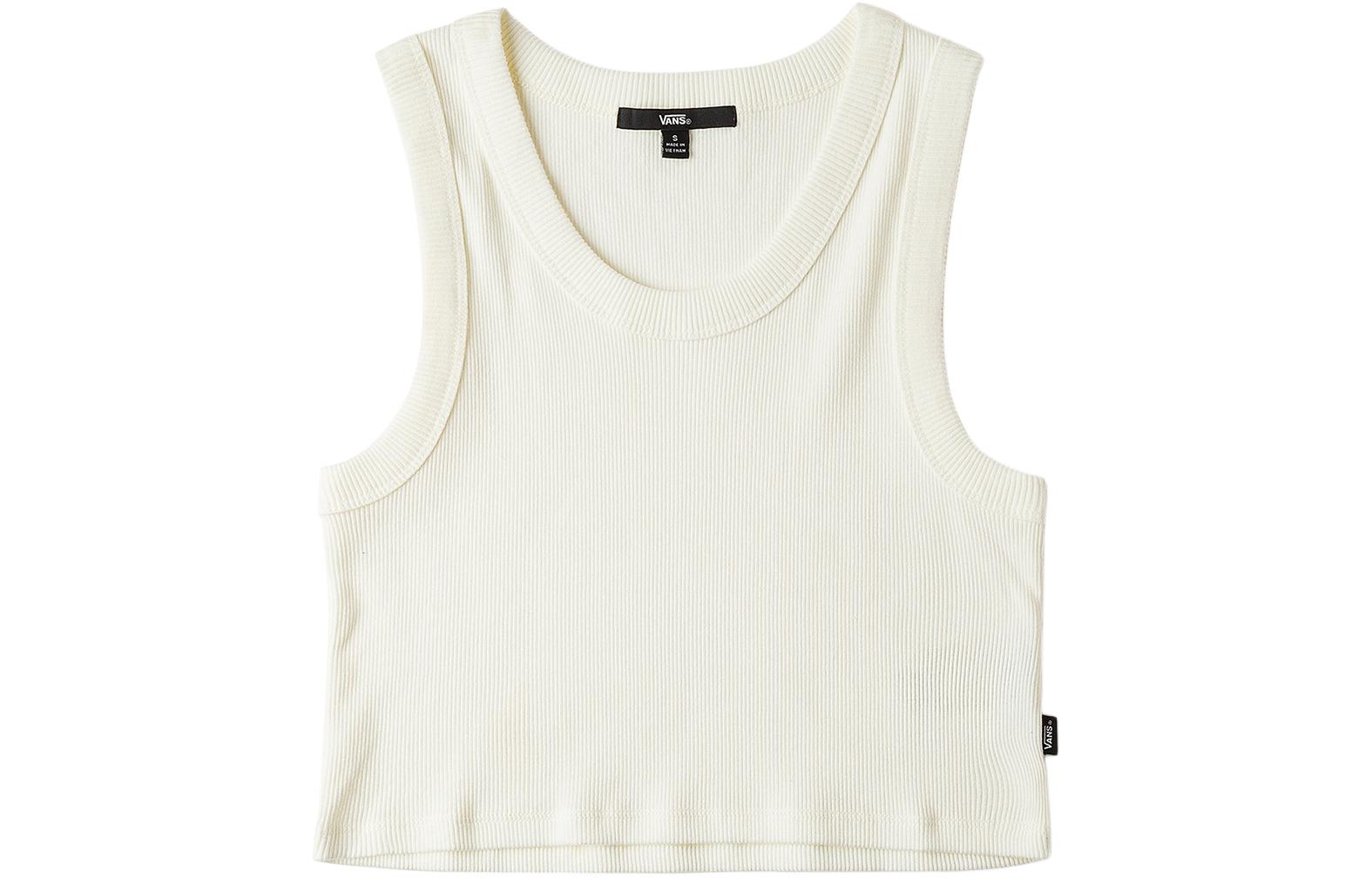 Vans Tank Tops Women s Ecru Crew Neck Moderate Other VN000G3JFS8 S