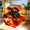 Parapluie Automatique Ouverture Fermeture Impression Demon Slayer, Parapluie Pliable Portable, pour les Trajets Extérieurs, les Voyages en Camping, Cadeau d'Anniversaire Idéal