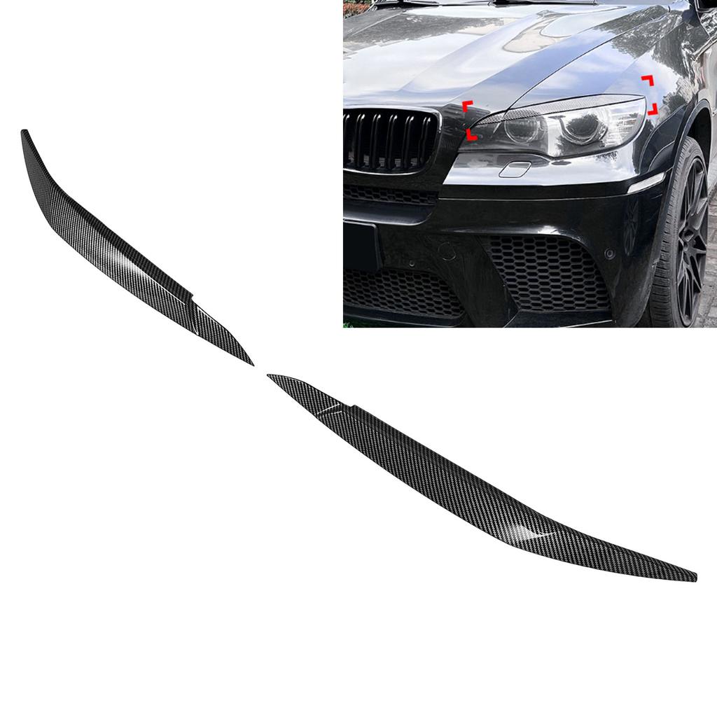1 Pair Headlight Eyebrow Decorative Trim Left Right Headlamp Eyebrow Strip Trim for X6 E71 2008 to 2014