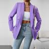 Women's Autumn Winter Solid Color Long Sleeve Casual Button Temperament Commuter Blazer Suit