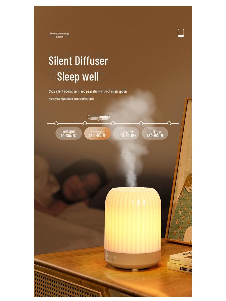 Aromatherapy Mini Humidifier with Warm Night Light - Ideal for Home or Office
