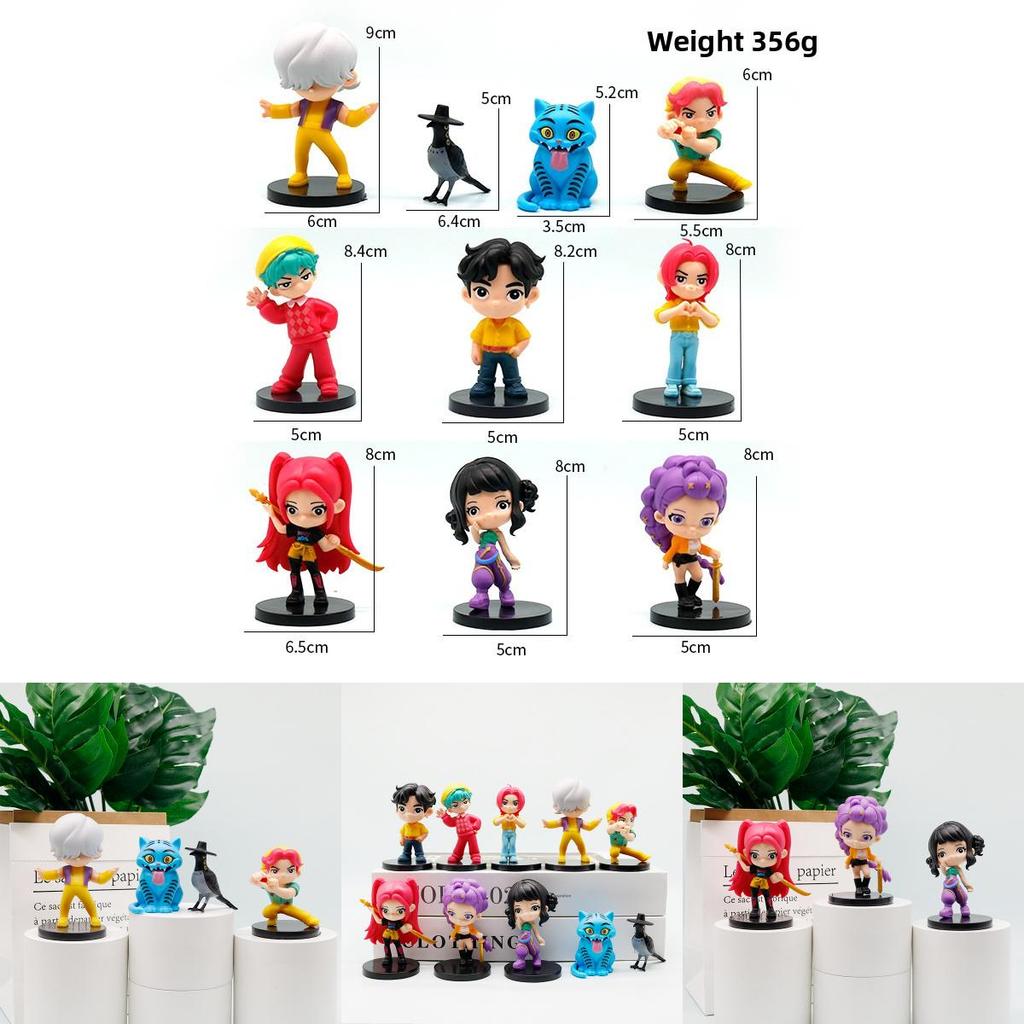 Q Version Kpop Demon Hunters Pvc Model Ornament For Demon Slayer Fans With Cartoon Style