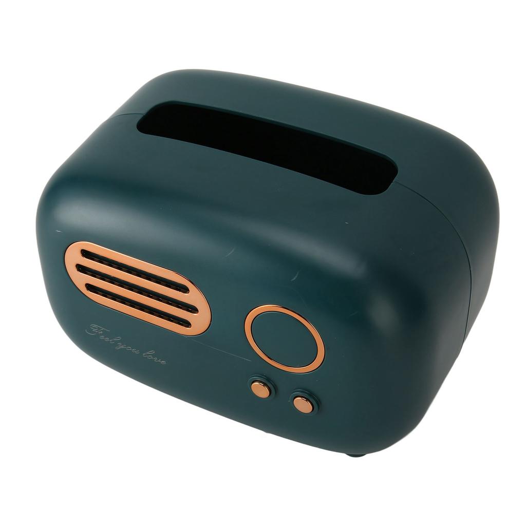 Tissue Box Holder Cute Radio Wide Opening Anti Slip Feet Plastic Tissue Paper Box for Bedroom Living Room