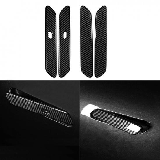 Carbon Fiber Style ABS Car Side Door Handle Cover Trim For Kia EV6 -2024