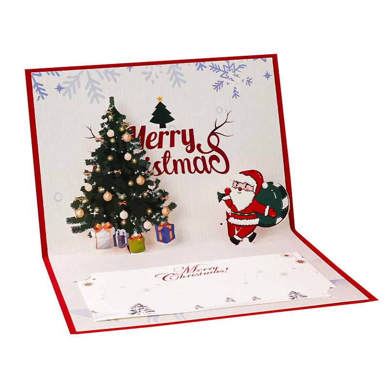 3D Pop-up Christmas Card with Custom Envelope and Hot Stamping
