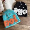 Ago Pattern Letter Knitted Beanie Cap Fashionable Breathable Hat Warm Gifts