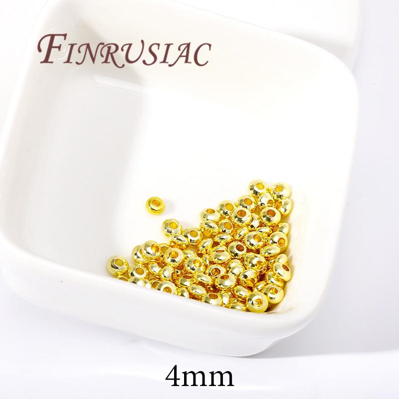3.5mm 4mm 5mm 6mm Spacer Beads 18K Gold Plated Separator For Beads,Bracelets Beads Accessories,DIY Jewelry Making Supplies