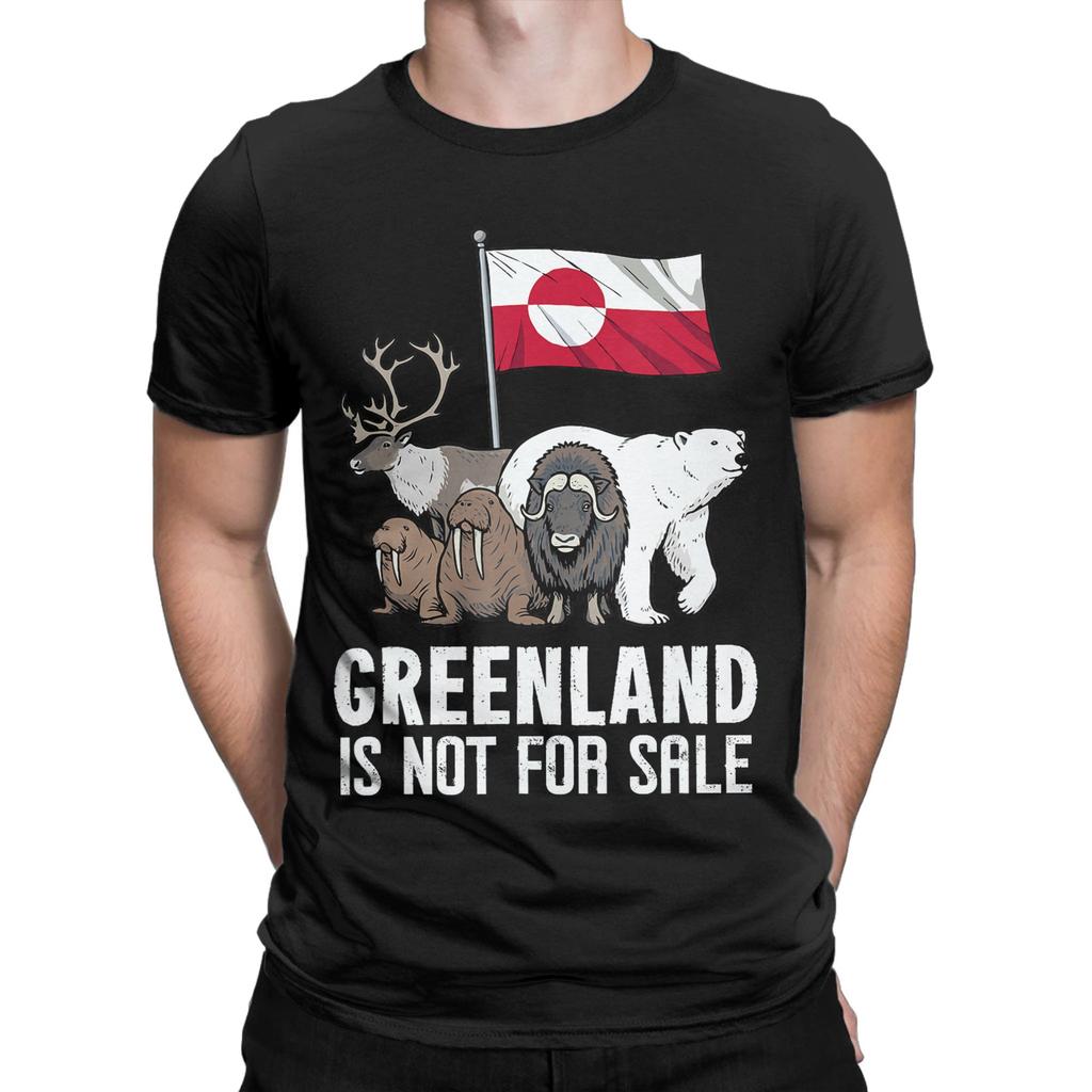 Mens TShirt Greenland Not for Sale Greenland Flag Animals Greenlanders 100 Cotton Tee Shirt Short Sleeve T Shirts Clothing