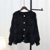 Autumn and Winter New Short Xiaoxiangfeng Imitation Mink Velvet Fringed Sweater Jacket Women's Soft Waxy Gentle Wind Knitted Cardigan Tide