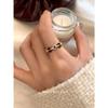 Suzyacc KR Vintage Rhinestone Drip Glaze Circle Ring - Women's High-End Niche Design Statement Piece