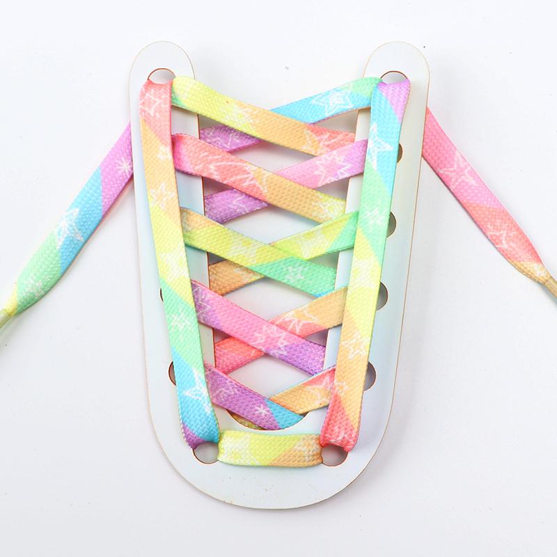 Duhové vysoké tkaničky Tenisové ploché tkaničky do bot Vzor potisku tkaničky pro tenisky Ženy Muž Dětská obuv Krajka Doplňky k botám