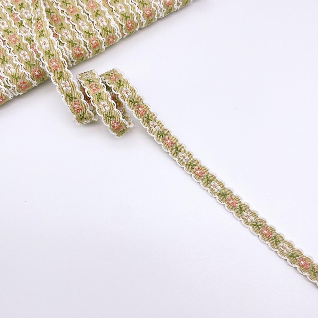 Lace Fabric Webbing Embroidery, Floral 1cm Handmade DIY Accessories Ribbon Clothing Decoration Jacquard Belt Length 3 Meters
