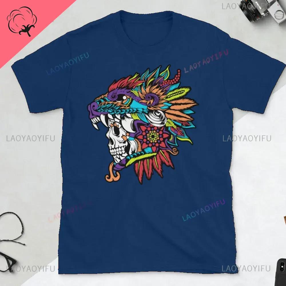Tlaloc Quetzalcoatl Aztéčtí Bohové Starověcí Bohové Mexické Tričko Pánské Aztécké Tričko Aztécký Potisk Trička z Mexika Mexické Oblečení Muži