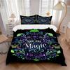 3pcs Flowers and Grass You Are Magic Printed Bedding Set, Soft and Comfortable Quilt Cover for Bedroom, (Pillow Core Not Included).N036