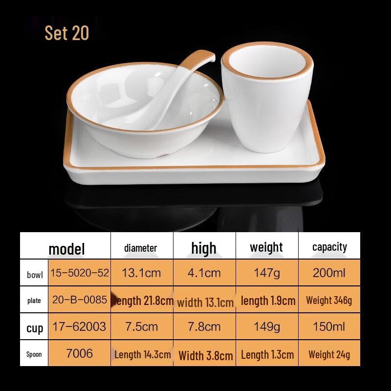 Yishuxiang Commercial Melamine 4-Piece Dinnerware Set