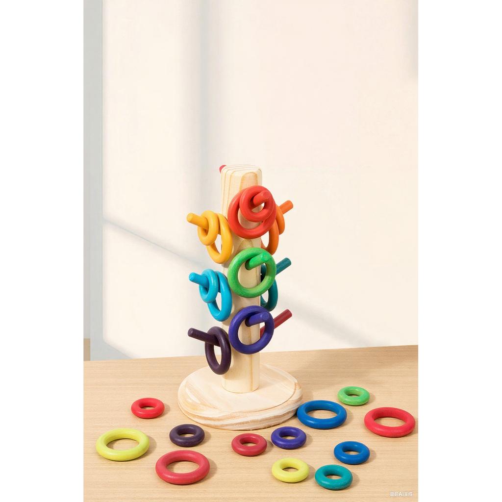 Wooden Tree Circular Hand Eye Coordination Puzzle Toy