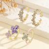 Conjunto de Anéis Florais Elegantes Luxe: Design de Alto Padrão de 4 Peças