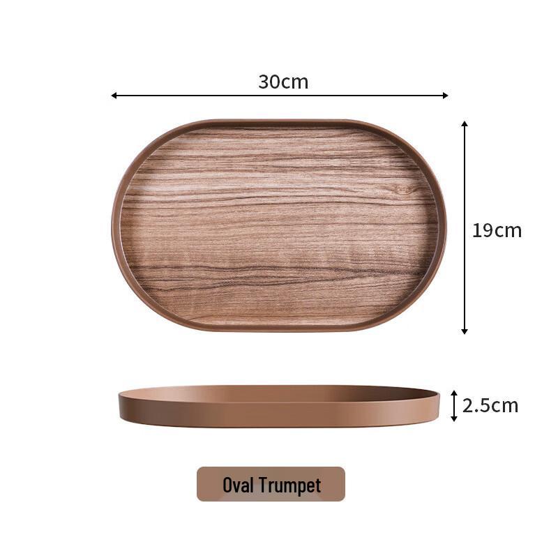 Melaminový hluboký servírovací tác s dekorem teakového dřeva v japonském stylu