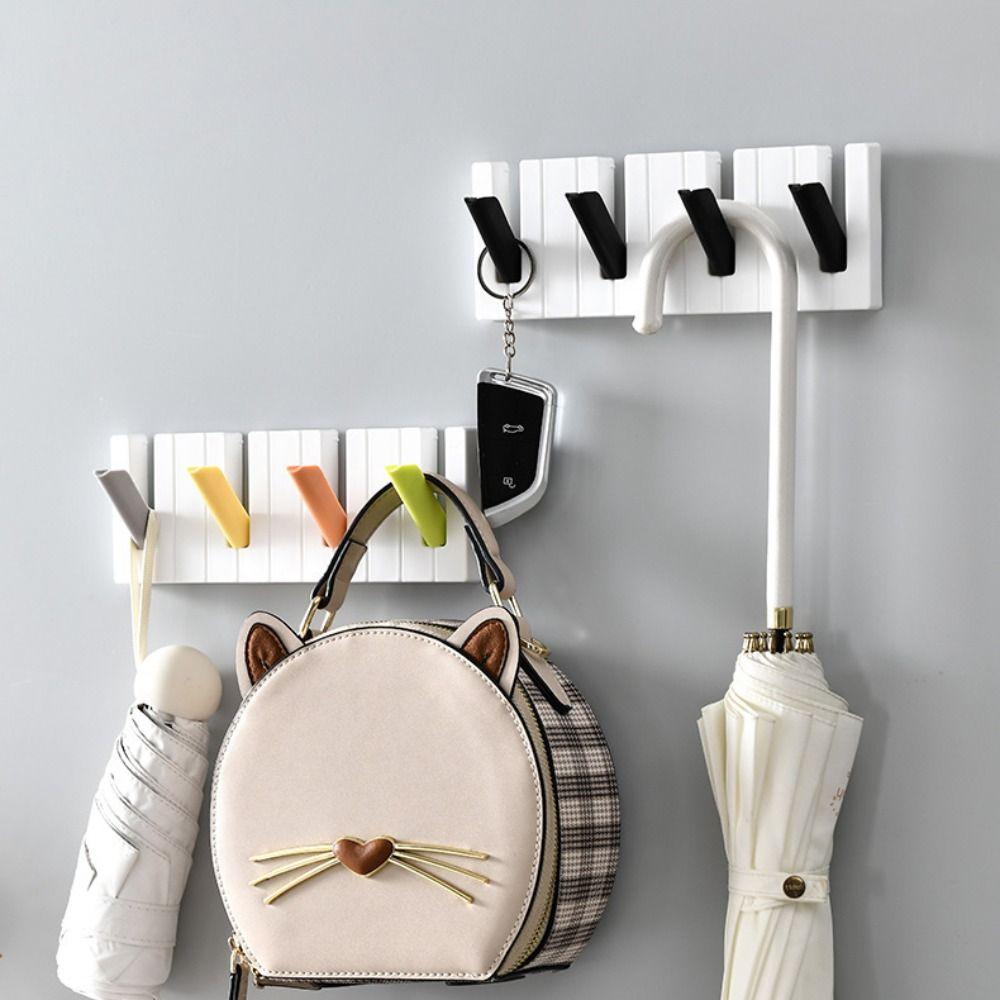 Four-grid Wall Mounted Hanger Punch Free Sundries Storage Hooks  for Hair Accessories