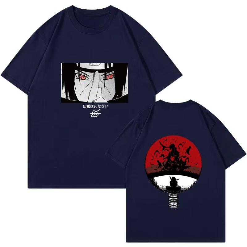 Naruto Itachi Uchiha TShirt Men Summer Anime Sharingan Graphic Tee Japanese Manga Streetwear Short Sleeve Top