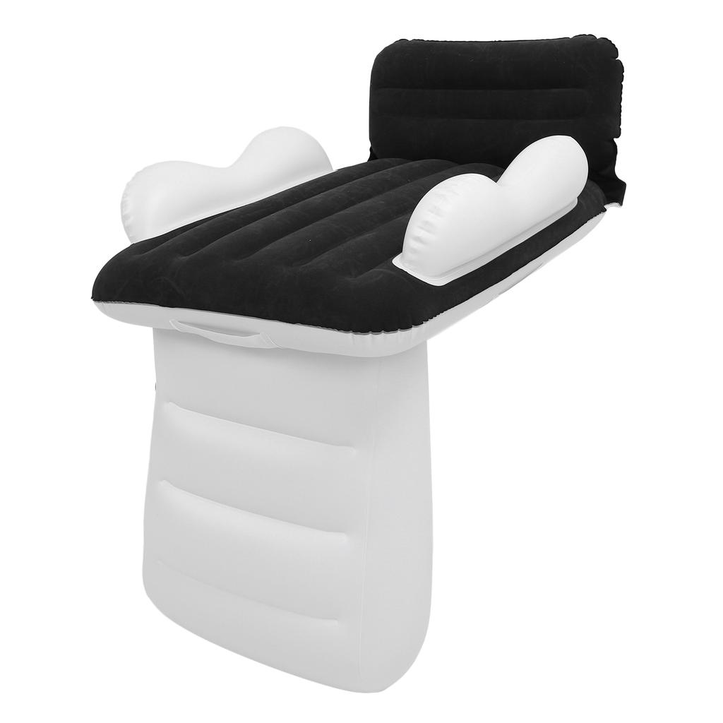 Inflatable Toddler Travel Bed Soft Flocking Dual Pillow Baby Blow Up Bed with Sides Pump Safety Belt Manual Pump