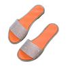 Flat-bottomed rhinestone slippers women's spring and summer new sequined cool slippers open-toed one-word large-size women's shoes