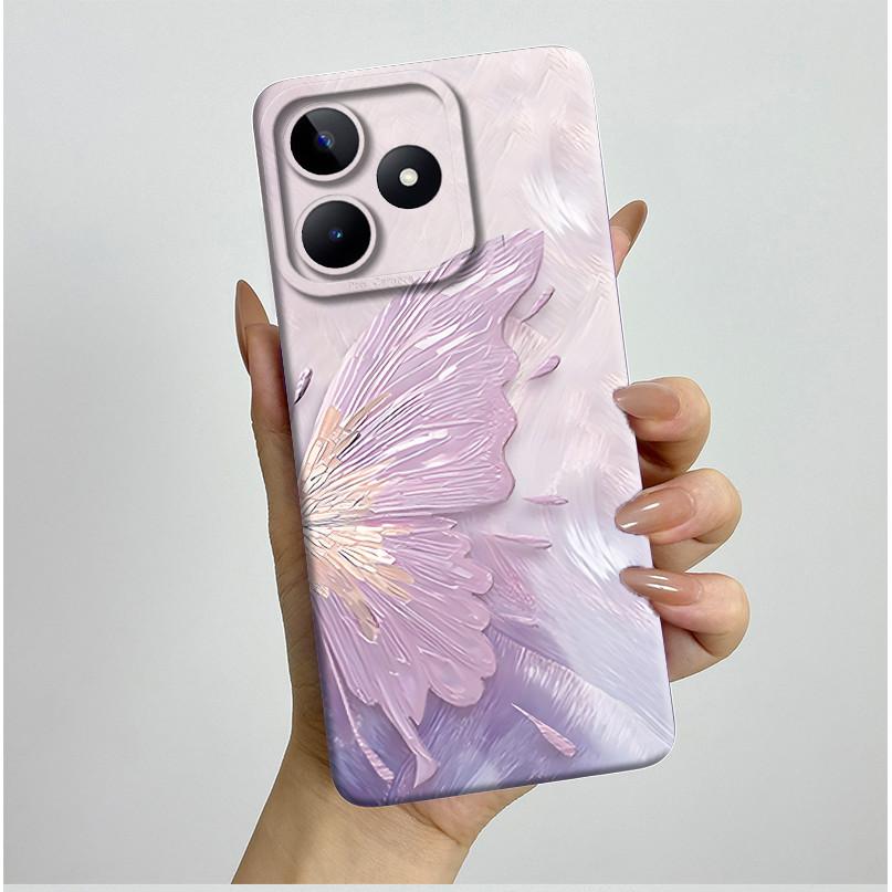 For Realme C51 C53 Case RMX3830 RMX3760 Shell Pretty Flower Full Back Cover for RealmeC51 C53 C61 C63 C 51 S Soft Silicone Funda