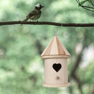 Outdoor Bird House, Wooden Birdhouse Hanging Box of Nesting for Viewing