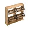 Modern Shoe Rack In Wood Look – 4-Door Shoe Cabinet – Space-Saving Shoe Cabinet for Entrance Area, Hallway or Hallway – Sturdy and Stylish