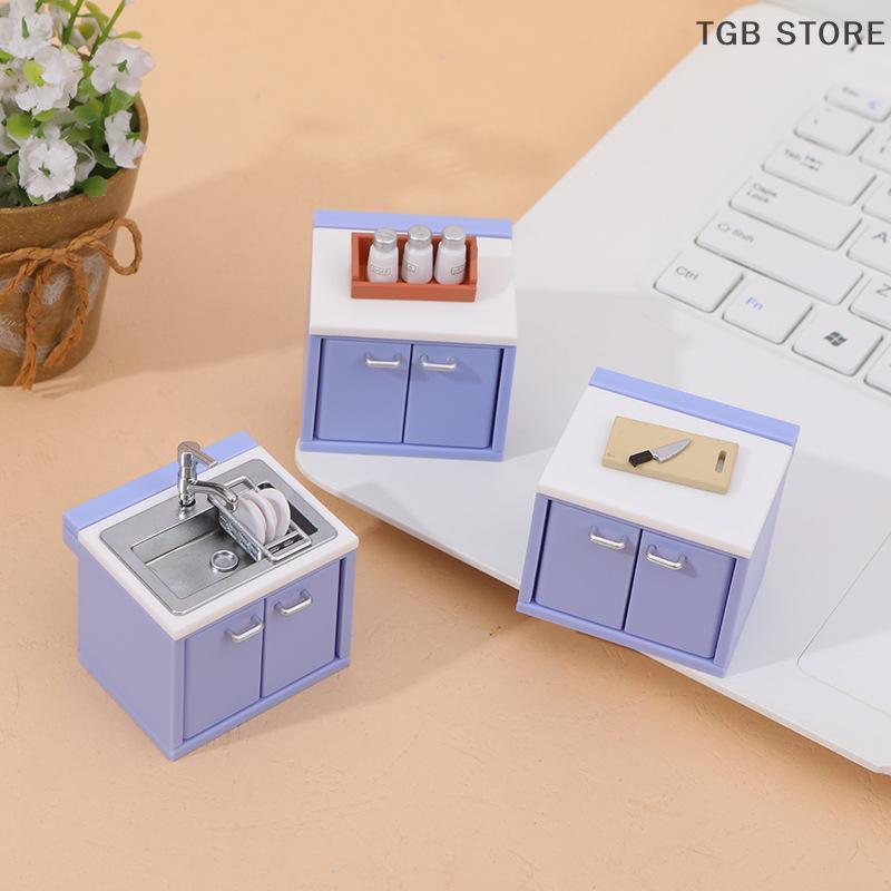 1 Set Dollhouse Simulation Mini Kitchen Utensils Gas Stove Model Scene Decoration Dolls House Miniature Kitchen Accessories