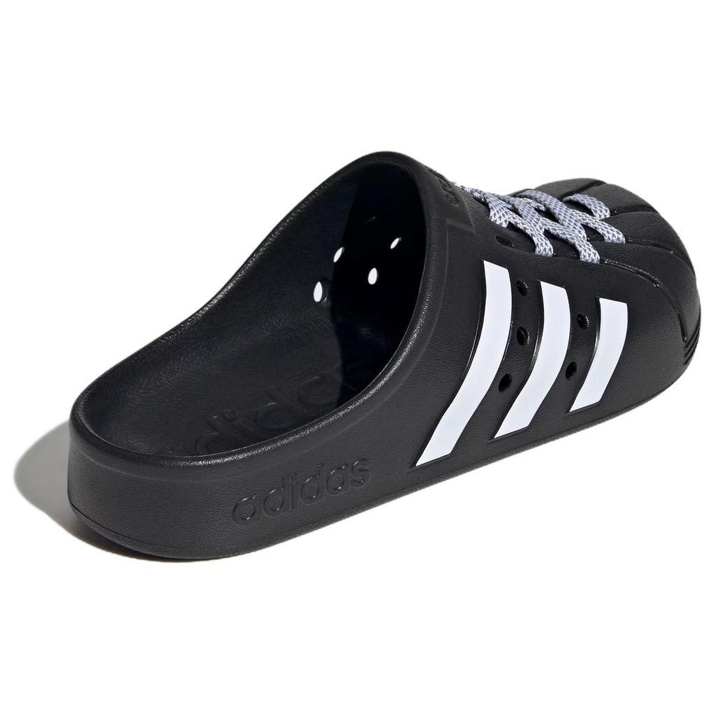 Jaunas Adilette koka tupeles Adidas 'Melns Balts Šņorējums' JH9848