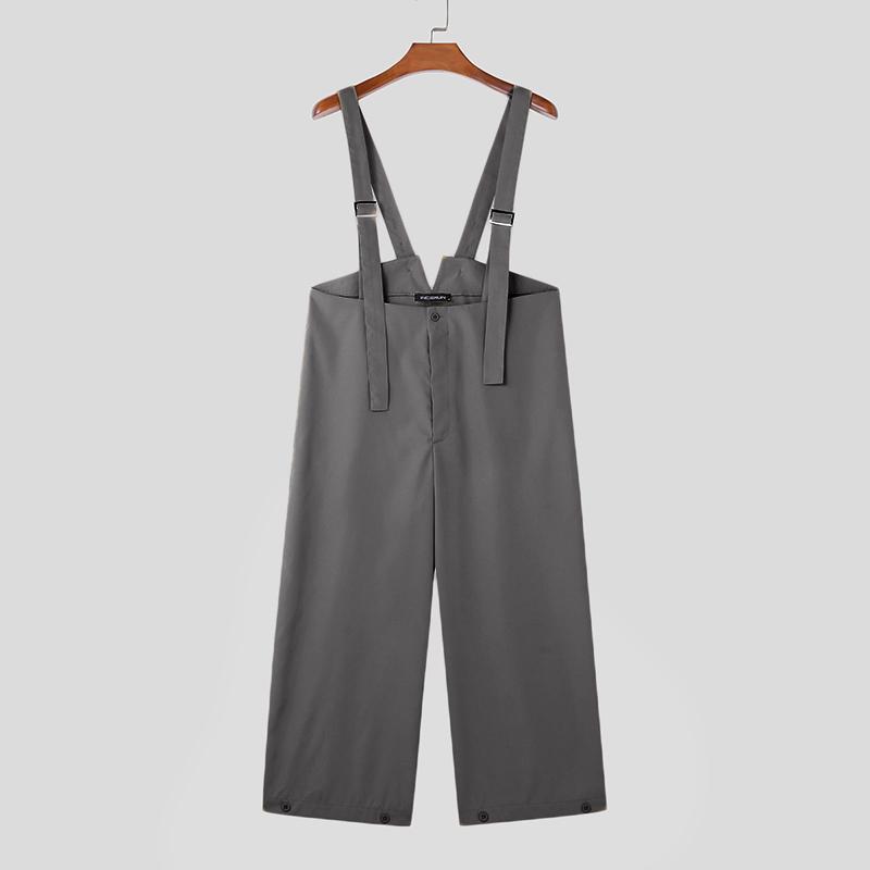 

INCERUN Мужские комбинезоны без рукавов на бретелях, повседневные свободные брюки с подтяжками S серый