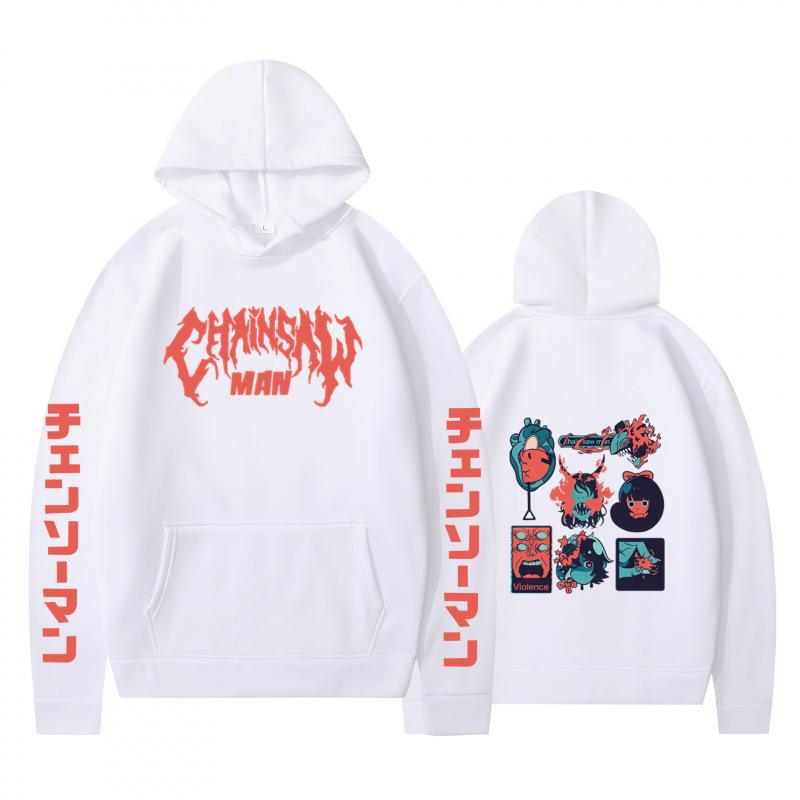 Autumn Winter Fashion Casual Hoodie Cartoon Anime Small Item Icon Double sided Printed Men's womens Loose Sports Hoodie
