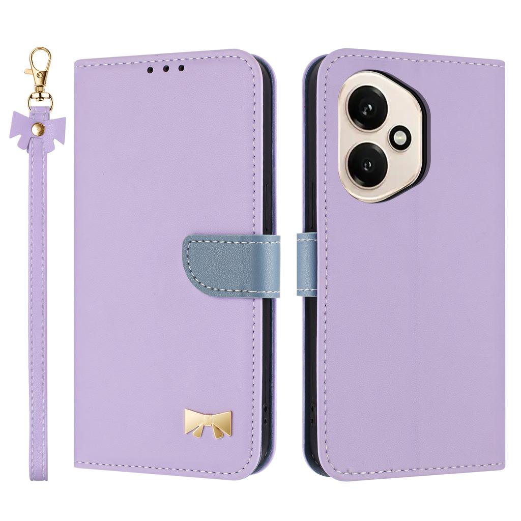 For Honor 400 5G (Global) Case Bowknot Decor Wallet Leather Phone Cover with Wrist Strap