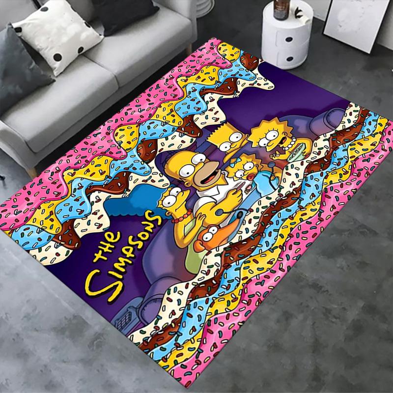 Simpsons Family Carpet Rug for Living Room Bedroom Home Sofa Decoration,Kids Play Non-slip Floor Mat