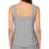 Women Summer Casual Tee Sleeveless Shirt Side Button Loose Cotton Linen Tank Tops