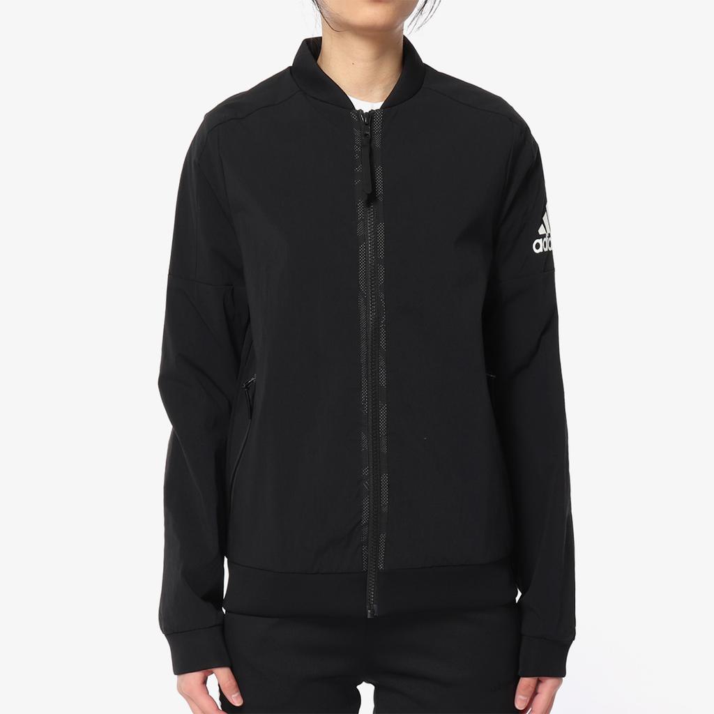 adidas Stand Collar Windproof Casual Versatile Long Sleeve Jacket Women Jacket Black DM5270