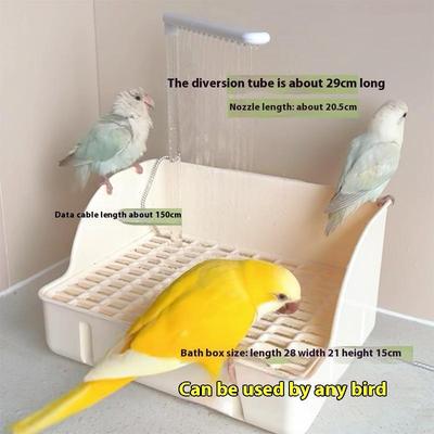 Automatische Vogelbade-Wanne Duschbox Zirkulierender Wasserhahn Papageien-Duschbecken Mehrzweck-Vogelbadewanne Vogelreinigungszubehör