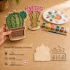 Wooden DIY Hand-Painted Flower Bouquet Ornaments for Kids' Early Education