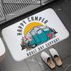 Joyful Camping Car Design Door Mat Cartoon Style NonSlip Entrance Rug for Living Room Bedroom Nursery Garden Balcony Sunroom